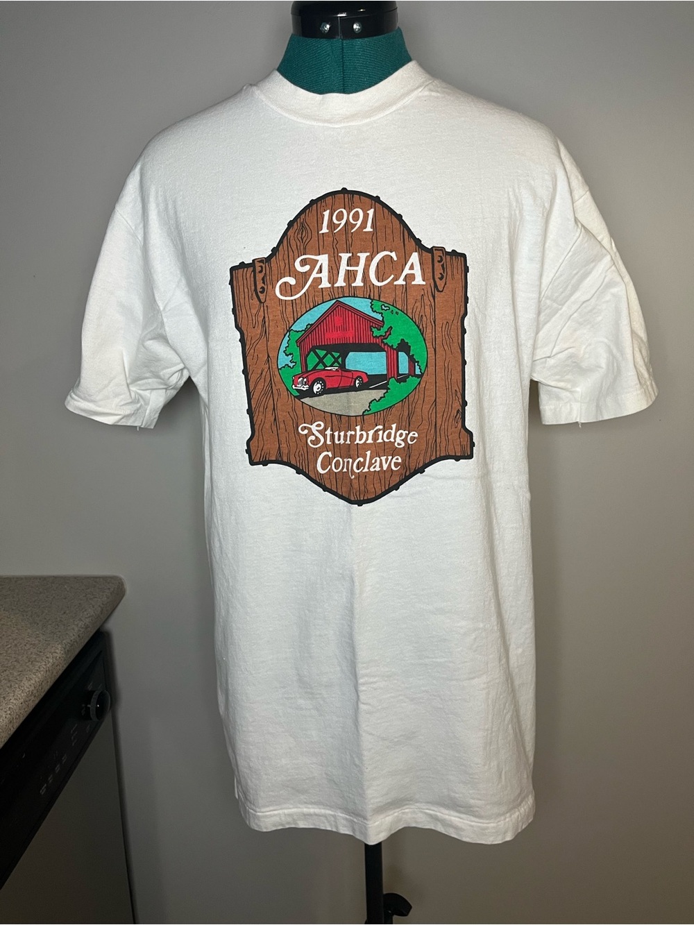 Vintage 1991 Austin Healy car Hanes White T-Shirt graphic tee